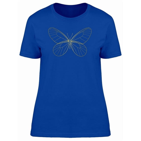 Cool Gold Butterfly Line Doodle Tee Women's -Image by Shutterstock