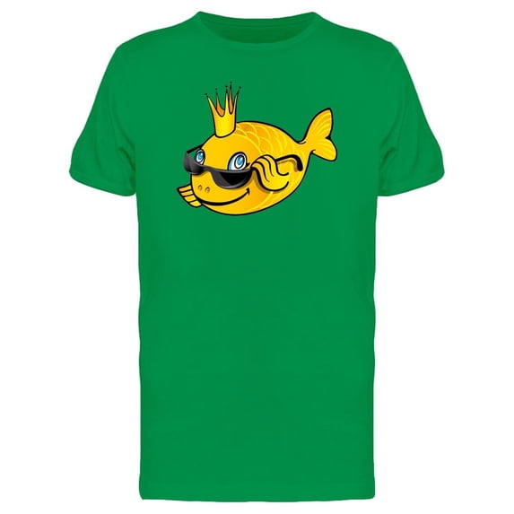 Cool Goldfish King Cartoon Tee Men's -Image by Shutterstock