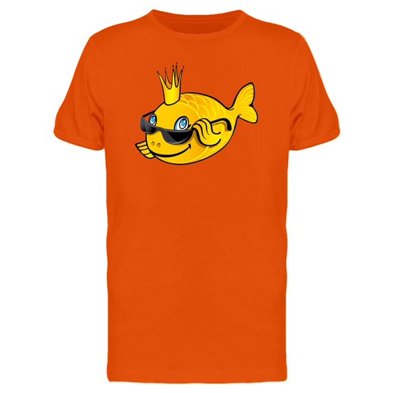 Cool Goldfish King Cartoon Tee Men's -Image by Shutterstock