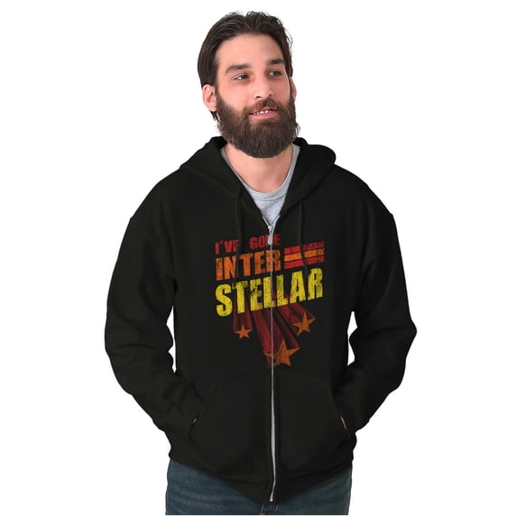 Cool Gone Interstellar Movie Quote Unisex Fleece Graphic Zip Up Hoodie Brisco Brands 3X