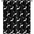thumbnail image 1 of Cool Gothic Halloween Bat Blackout Curtain Horror Halloween Moon Black&White Bats Grommet Window Thermal InsulatingDrapes Decor For Bedroom Living Room Curtains 42"W x 84"L (Pack of 2), 1 of 6