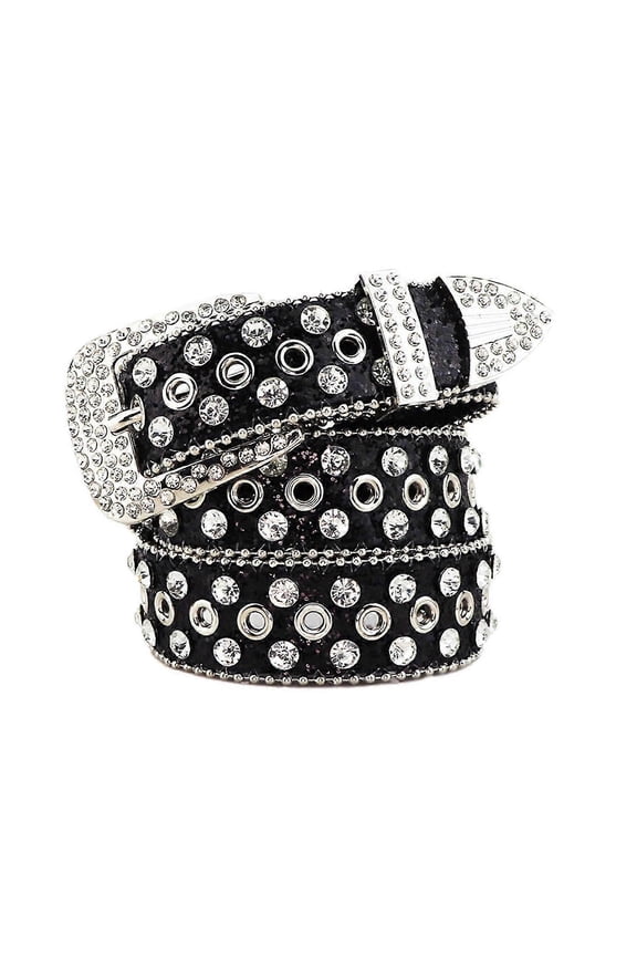 Cool Gothic Waist Chain Casual Belt Studded Waist Ceinture Glittered Belt Studded Blingbling Waist Belt Silver