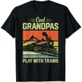 thumbnail image 1 of Cool Grandpas Play With Trains Funny Train Lover Gift T-Shirt, for Men & Women, up to Size 5XL, 1 of 2
