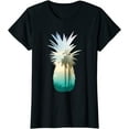 thumbnail image 1 of Cool Graphic Pineapple Sunset Palm Tree Beach T-shirt, 1 of 3