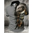 thumbnail image 1 of Cool Graphic T Shirts for Men Animal Printed Crew Neck Cotton Short Sleeve Loose Hip Hop Streetwear Basic Summer Tees Gray eagle M, 1 of 6