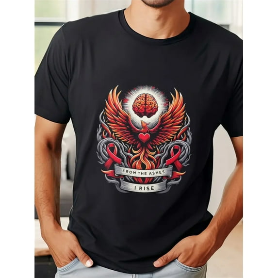 Cool Graphic T-Shirts for Men S - 3XL Unique Graphic Art Tees Short Sleeve Tops Black XXL