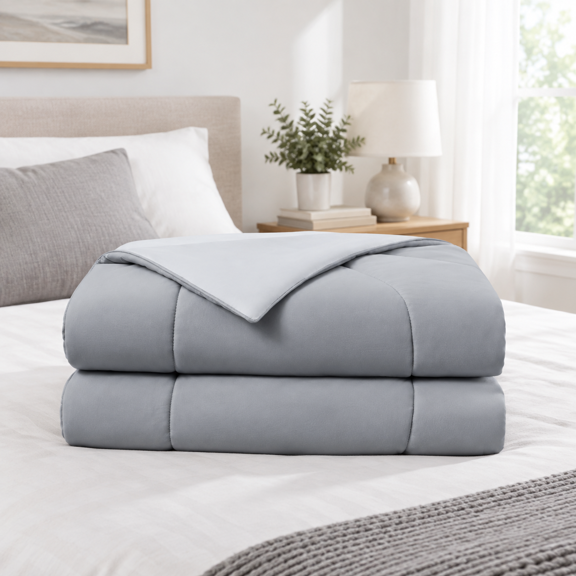 Cool Gray Full / Queen (90"x90") Evercool Comforter for Hot Sleepers