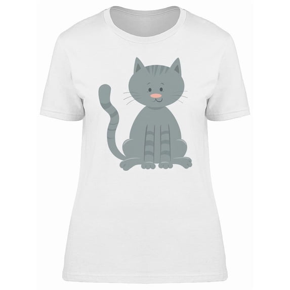 Cool Gray Kitten Cartoon Tee Women's -Image by Shutterstock