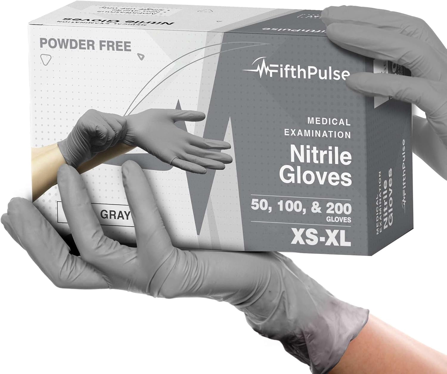 Cool Gray Nitrile Disposable Gloves - Latex Free food Safe Cleaning and ...
