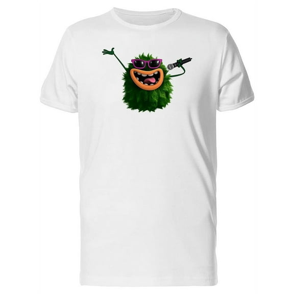 Cool Green Furry Monster Singing T-Shirt Men -Image by Shutterstock, Male 3X-Large
