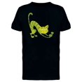 thumbnail image 1 of Cool Green Striped Kitten Doodle T-Shirt Men -Image by Shutterstock, Male 3X-Large, 1 of 2
