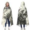 thumbnail image 1 of Cool Grizzly Bear Wearable Blanket Hoodies for Women Men Adults Bear Lovers Soft Warm Mountain Forest Roaring Bears Hooded Blankets for Home Bed Decor Halloween 50x60 Inch, 1 of 5