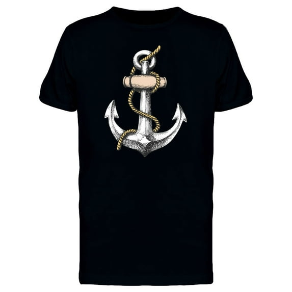 Cool Grunge Anchor Sketch T-Shirt Men -Image by Shutterstock, Male 4X-Large