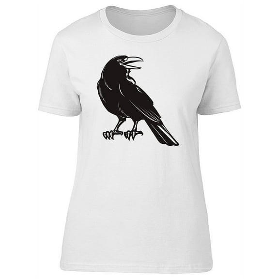 Cool Grunge Black Raven Doodle T-Shirt Women -Image by Shutterstock, Female Large