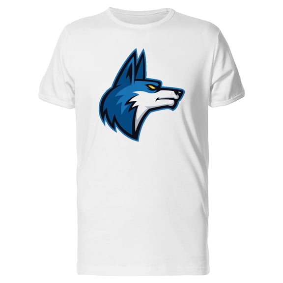 Cool Grunge Blue Wolf Cartoon T-Shirt Men -Image by Shutterstock, Male Medium