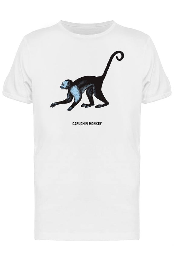 Cool Grunge Capuchin Monkey T-Shirt Men -Image by Shutterstock, Male Medium