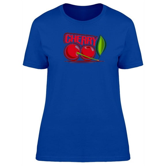 Cool Grunge Cherries Doodle T-Shirt Women -Image by Shutterstock, Female x-Large