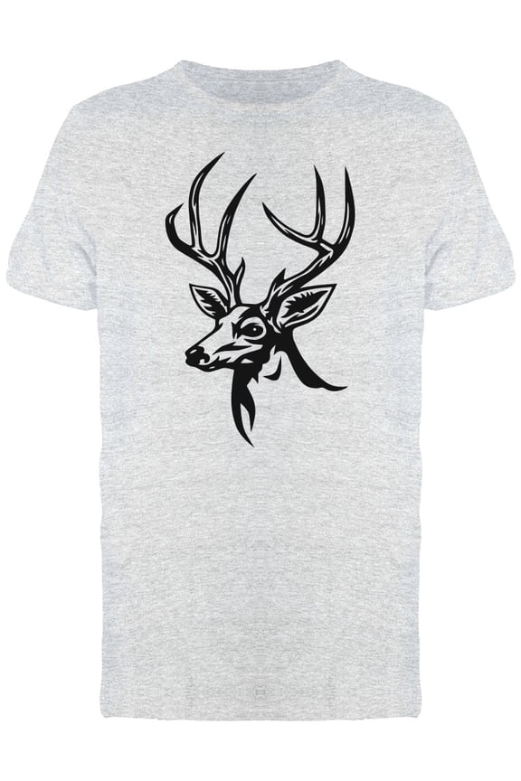 Cool Grunge Deer Head Sketch T-Shirt Men -Image by Shutterstock, Male Medium