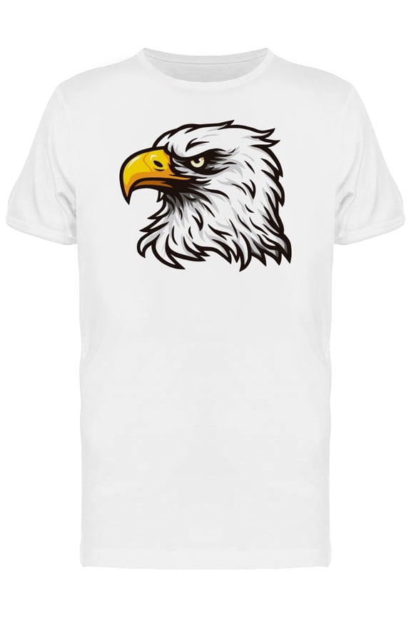Cool Grunge Eagle Mascot Head T-Shirt Men -Image by Shutterstock, Male Medium
