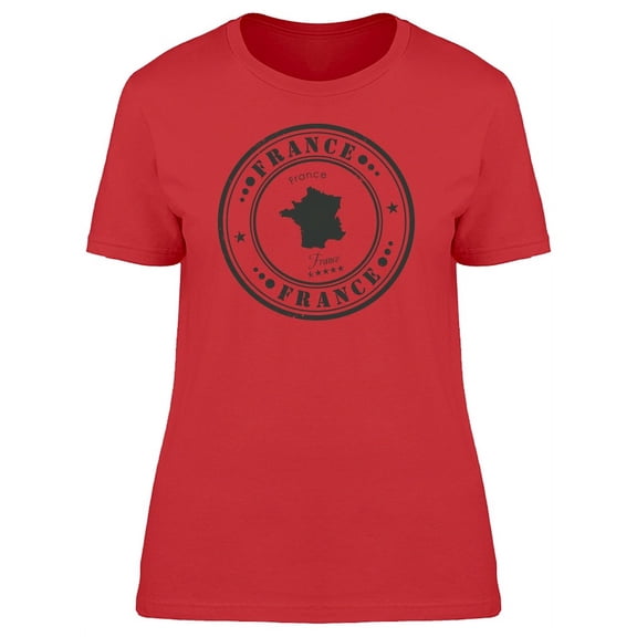 Cool Grunge France Map T-Shirt Women -Image by Shutterstock, Female x-Large