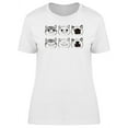thumbnail image 1 of Cool Grunge Kittens Face Sketch T-Shirt Women -Image by Shutterstock, Female Small, 1 of 2