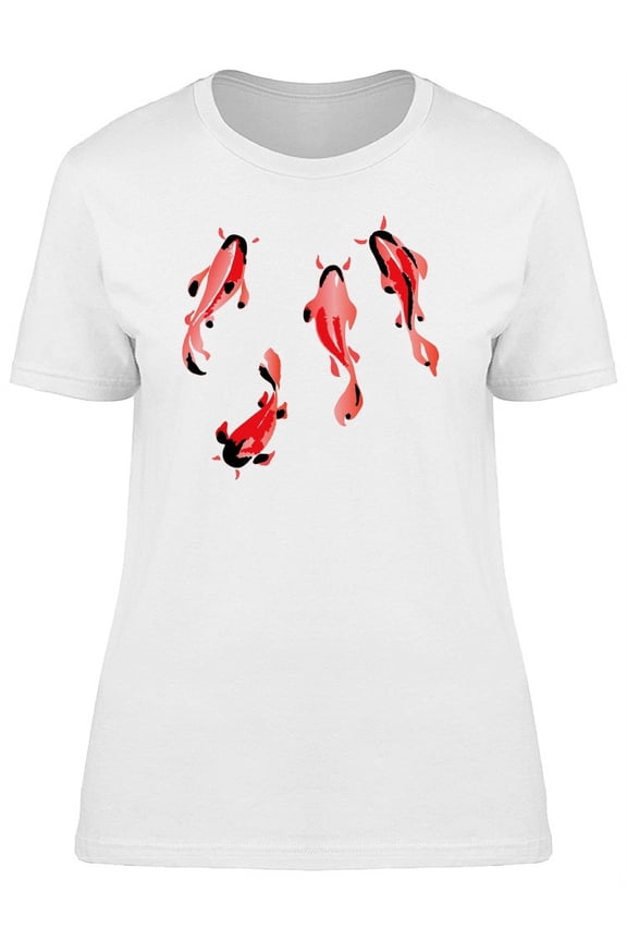 Cool Grunge Koi Fishes T-Shirt Women -Image by Shutterstock, Female Medium