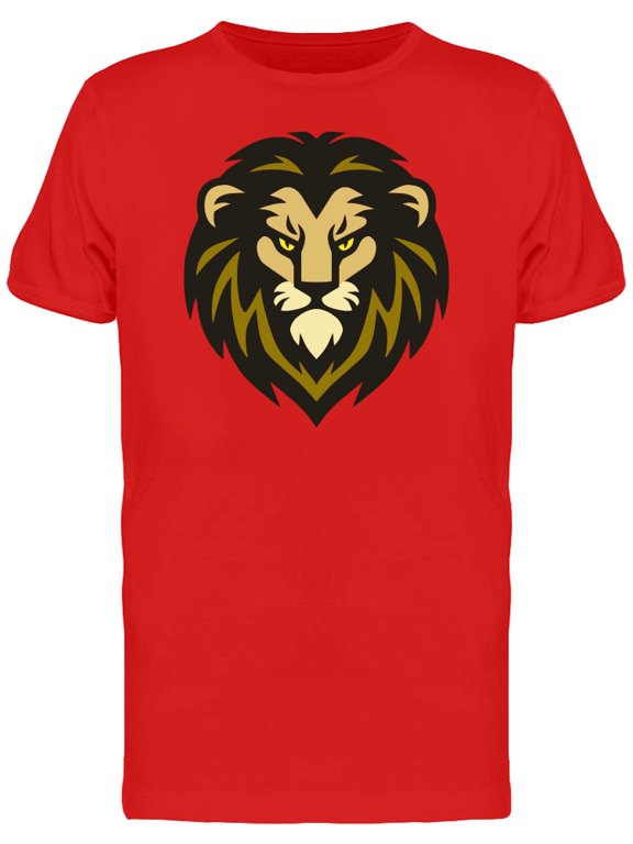 Cool Grunge Lion Mascot Head T-Shirt Men -Image by Shutterstock, Male Small