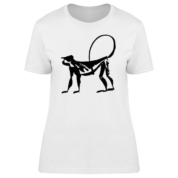 Cool Grunge Monkey Sketch T-Shirt Women -Image by Shutterstock, Female Large