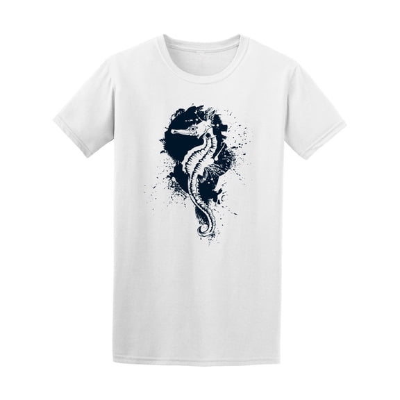 Cool Grunge Seahorse Sketch T-Shirt Men -Image by Shutterstock, Male Small
