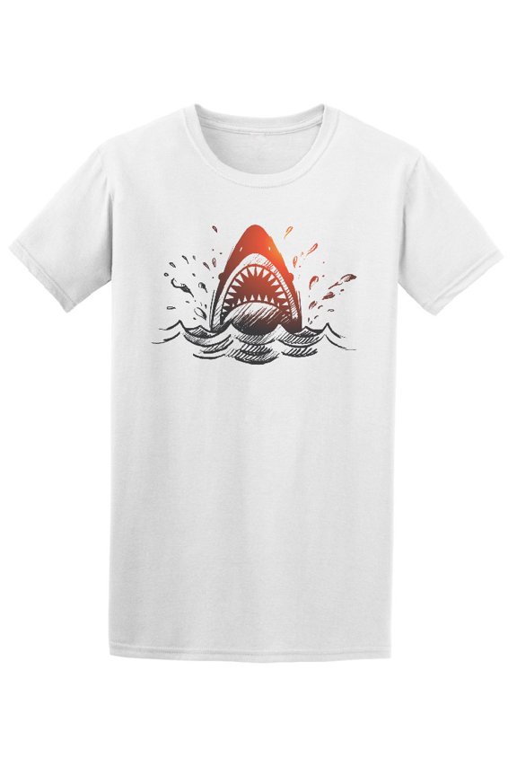 Cool Grunge Shark Sketch Tee Men's -Image by Shutterstock