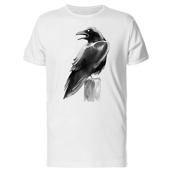 Cool Grunge Watercolor Raven T-Shirt Men -Image by Shutterstock, Male x-Large