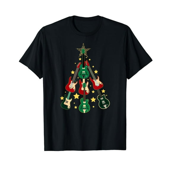 Cool Guitar Christmas Tree Guitar Lovers Christmas Tree T-Shirt