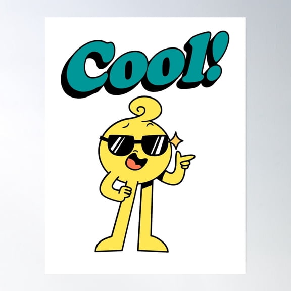 Cool Guy Funky Dude Simple Poster Wall Art, Modern Wall Decor, 8x12 UNFRAMED