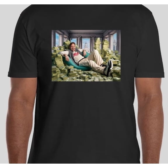 Cool Guy Laying On Stack Of Money Graphic T shirt Shirt