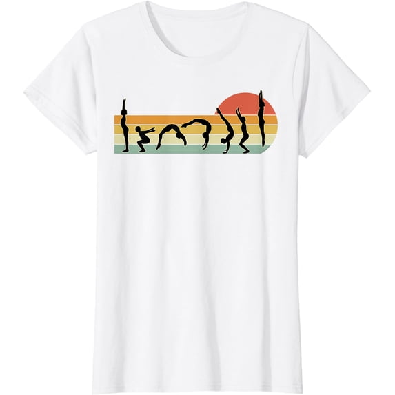 Cool Gymnasts Retro Sunset Girls Gymnastics T-Shirt