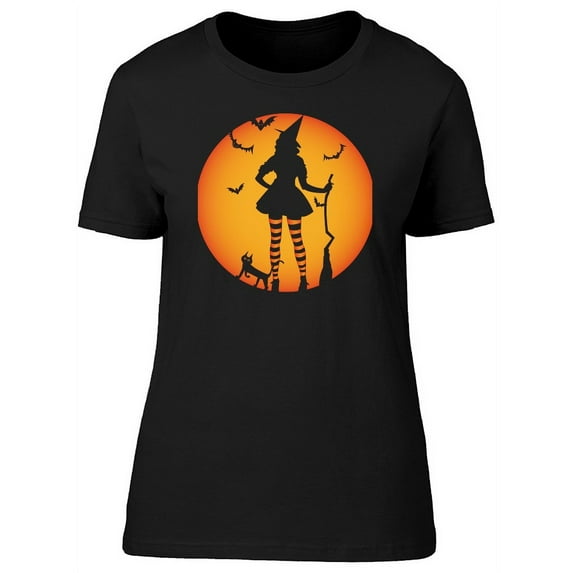 Cool Halloween Witch Doodle T-Shirt Women -Image by Shutterstock, Female x-Large