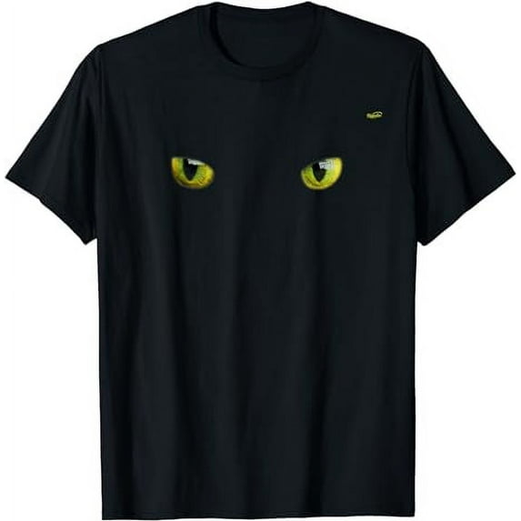 Cool Halloween cat face/eyes yellow on black shirt