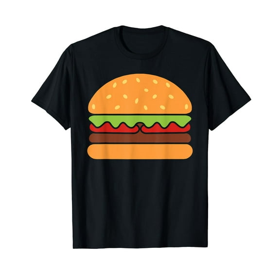 Cool Hamburger Art Men Women Minimalist Burger Cheeseburger T-Shirt