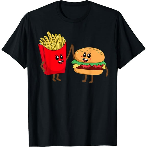 Cool Hamburger For Men Women French Fries Burger Lover T-Shirt