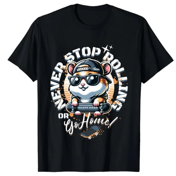 Cool Hamster with Shades Rolling Hard or Not at All Unisex T-shirt