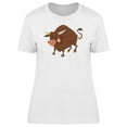 thumbnail image 1 of Cool Happy Bull Cartoon T-Shirt Women -Image by Shutterstock, Female Medium, 1 of 2