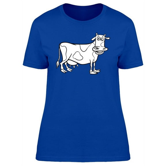 Cool Happy Cow Cartoon T-Shirt Women -Image by Shutterstock, Female Medium