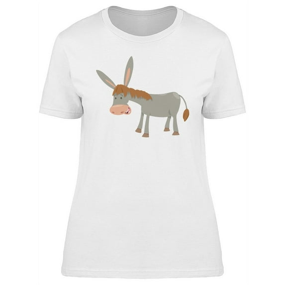 Cool Happy Donkey Cartoon T-Shirt Women -Image by Shutterstock, Female x-Large
