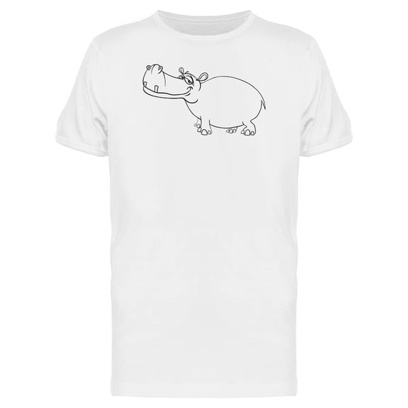 Cool Happy Hippo Cartoon T-Shirt Men -Image by Shutterstock, Male Medium