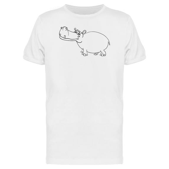 Cool Happy Hippo Cartoon T-Shirt Men -Image by Shutterstock, Male Small