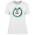 thumbnail image 1 of Cool Happy Kitten Face Doodle T-Shirt Women -Image by Shutterstock, Female Large, 1 of 2