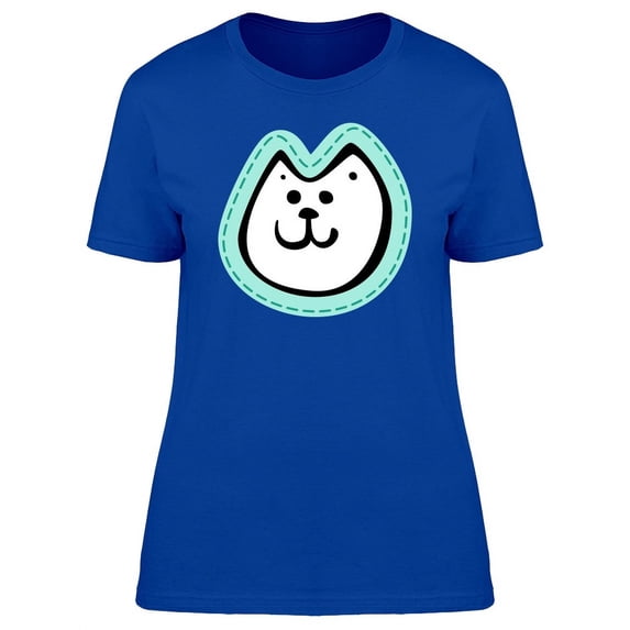 Cool Happy Kitten Face Doodle T-Shirt Women -Image by Shutterstock, Female Small