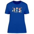 thumbnail image 1 of Cool Happy Ladies Cartoon T-Shirt Women -Image by Shutterstock, Female Medium, 1 of 2