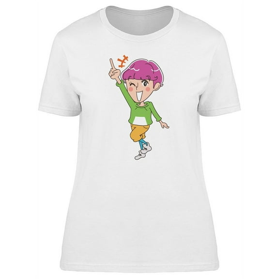 Cool Happy Person With Pink Hair T-Shirt Women -Image by Shutterstock, Female x-Large