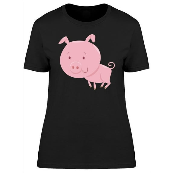 Cool Happy Pig Cartoon T-Shirt Women -Image by Shutterstock, Female XX-Large
